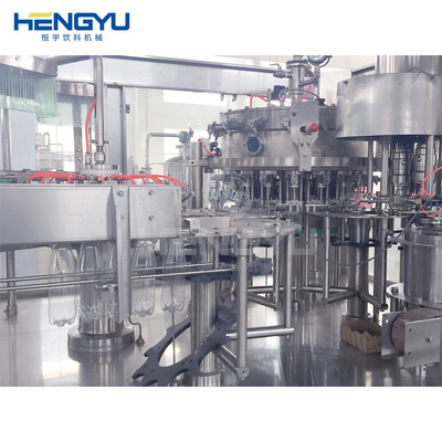 CSD Automatic Glass Bottle Easy to Open Ring Pull  Cap Soft Carbonated Drinks Juice Beverage Filling Capper Capping Machine